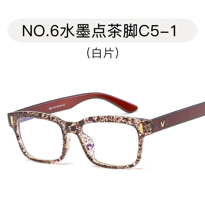 New anti-Blu-ray flat mirror unisex anti-Blu-ray computer goggles rice nail frame wholesale 8084 yellow film