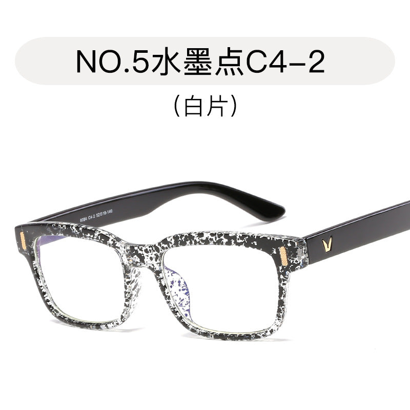 New anti-Blu-ray flat mirror unisex anti-Blu-ray computer goggles rice nail frame wholesale 8084 yellow film