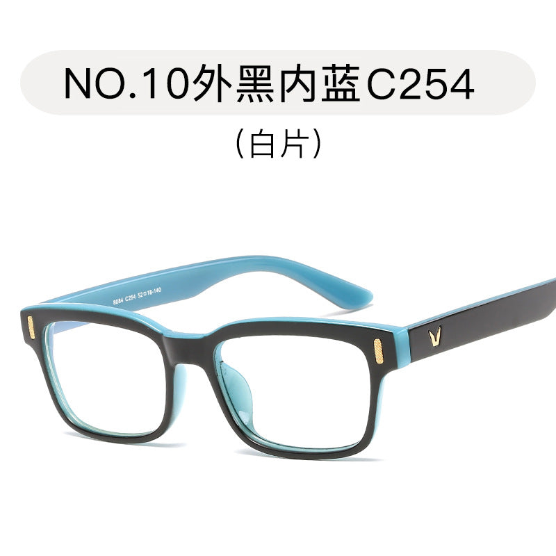 New anti-Blu-ray flat mirror unisex anti-Blu-ray computer goggles rice nail frame wholesale 8084 yellow film