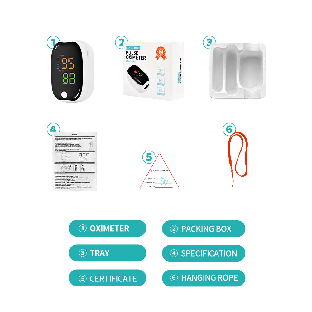 English cross-border foreign trade LK87LK89 Gemstone Oximeter pulse oximeter for home use, blood oxygen saturation monitoring, and heart rate monitoring.